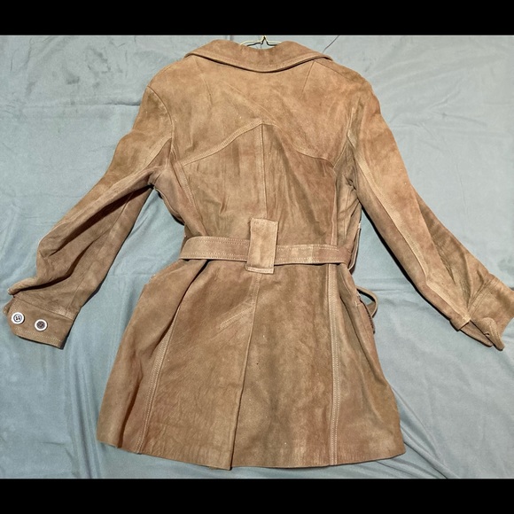 New England Sportswear Suede Leather Coat mid thigh length, zippered inner liner - Picture 2 of 12